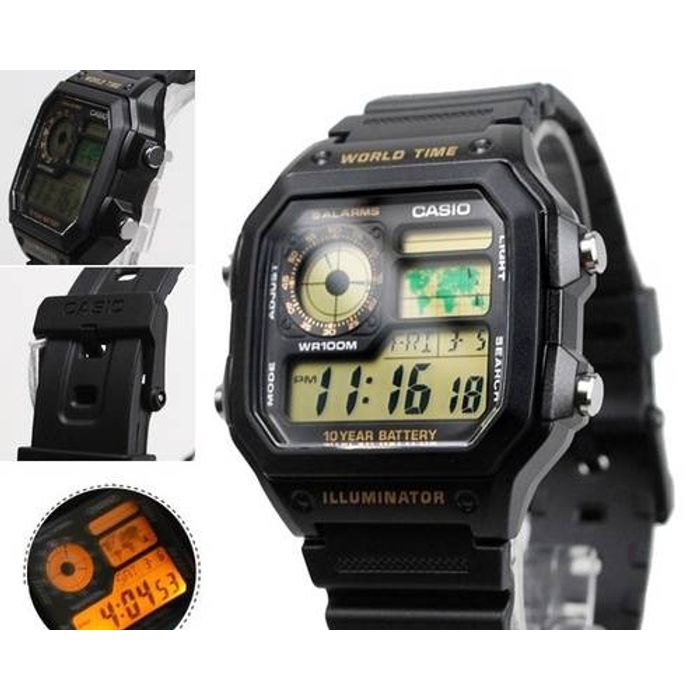 Casio Men's Ae 1200 Casio World Map Relógio Casio AE-1200WH-1AVDF