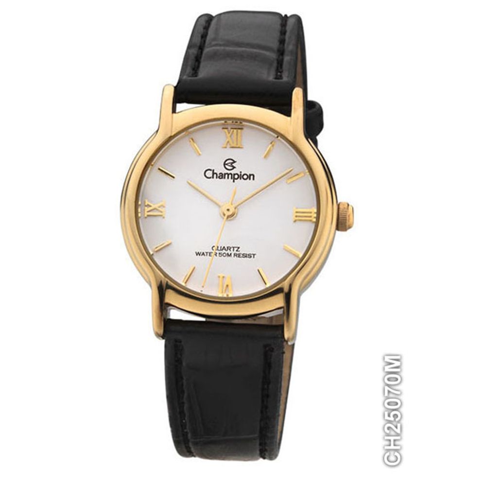 relógio champion feminino couro