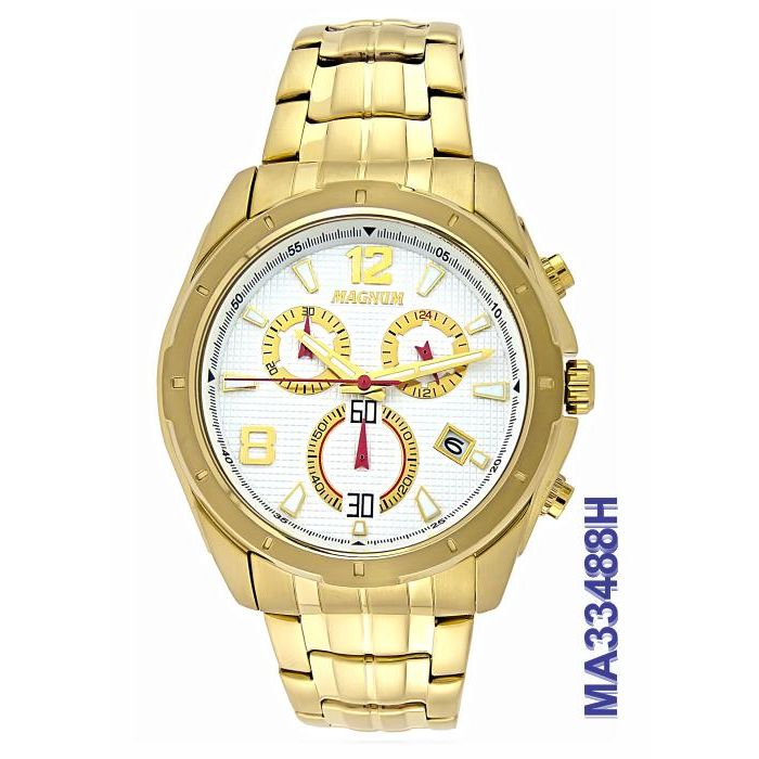 Relógio Magnum Masculino Cronógrafo Dourado – Lilly Web Shop