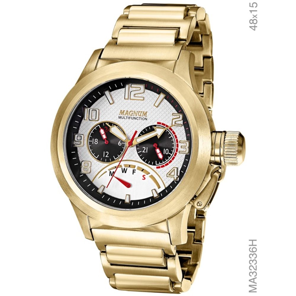 Relógio Magnum Masculino Ref: Ma35066u Automático Dourado