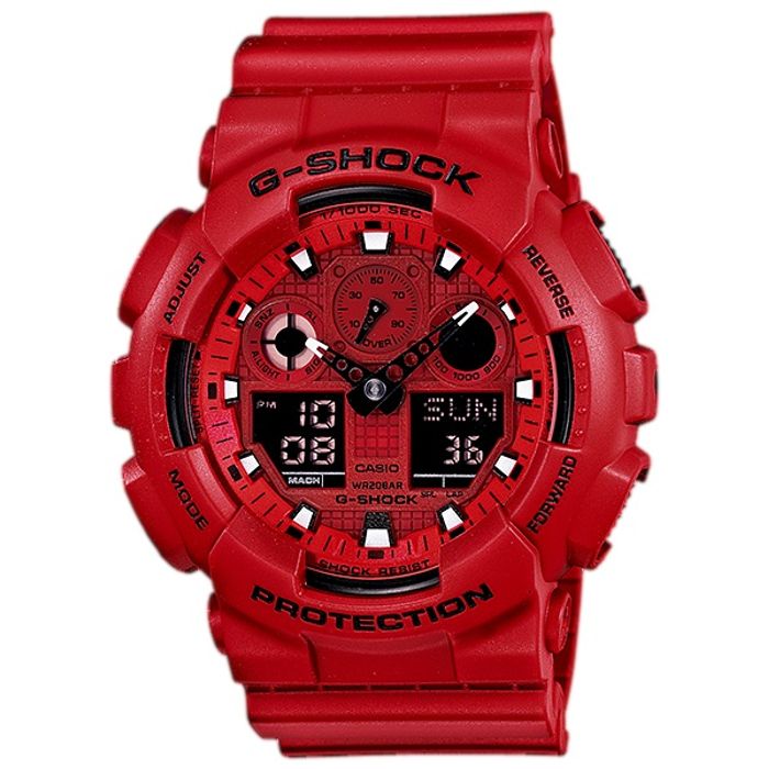 Relógio CASIO G-SHOCK masculino vermelho GA-100C-4ADR - aconfianca