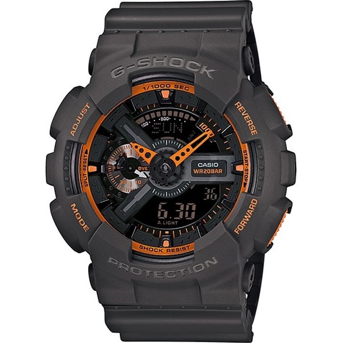 Relógio CASIO G-SHOCK masculino cinza/laranja GA-110TS-1A4DR