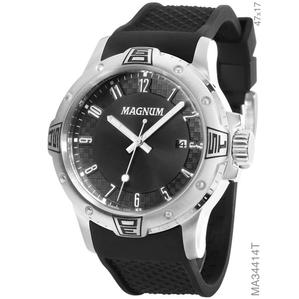 Relógio MAGNUM masculino analógico preto/marrom MA33700P - aconfianca