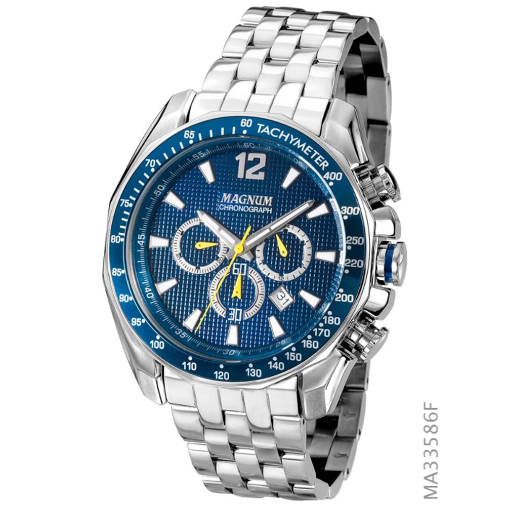 Relógio MAGNUM masculino cronógrafo azul MA32167F - aconfianca