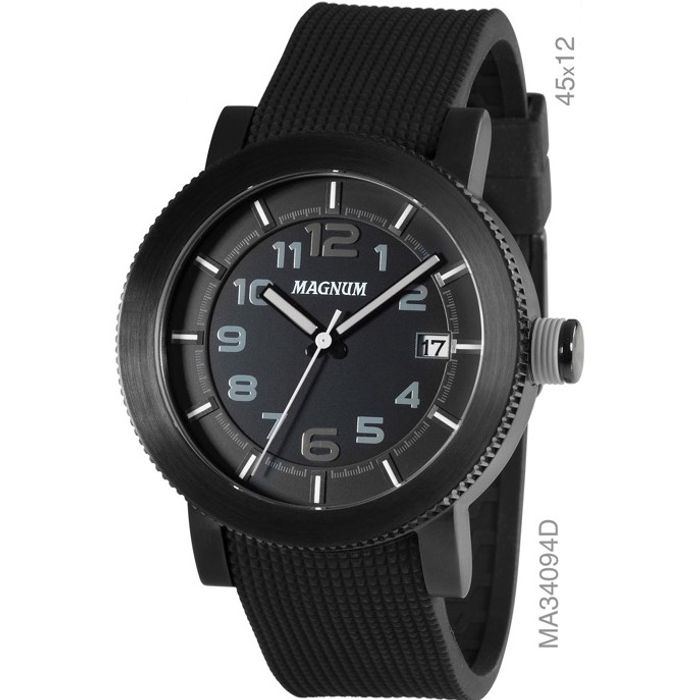 Relógio Magnum Masculino Sports MA34414T Pulseira Borracha