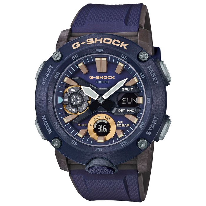 Relógio CASIO G-SHOCK Carbon masculino azul GA-2000-2ADR - aconfianca