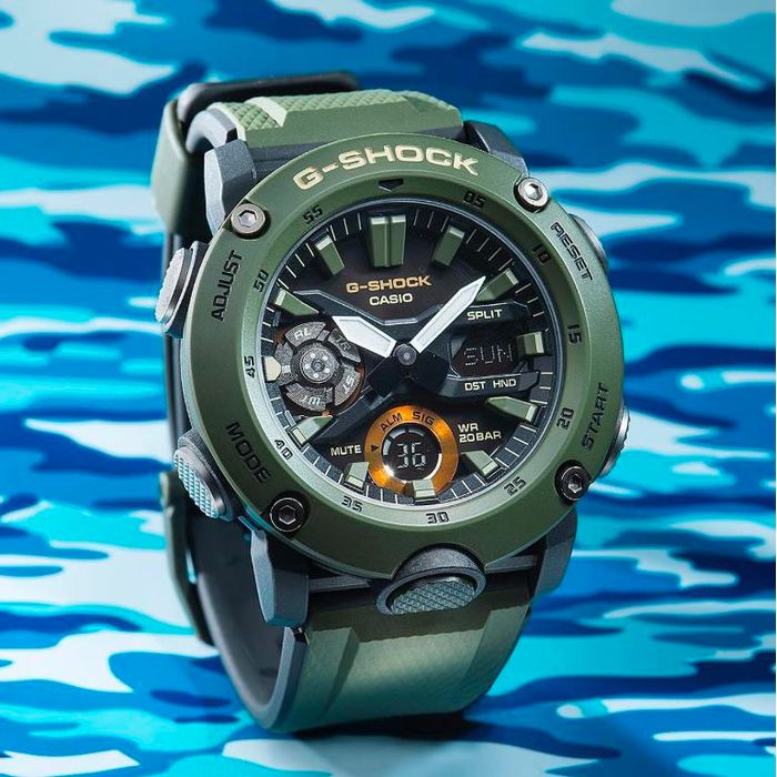 Relógio CASIO G-SHOCK masculino anadigi GA-2000-3ADR - aconfianca