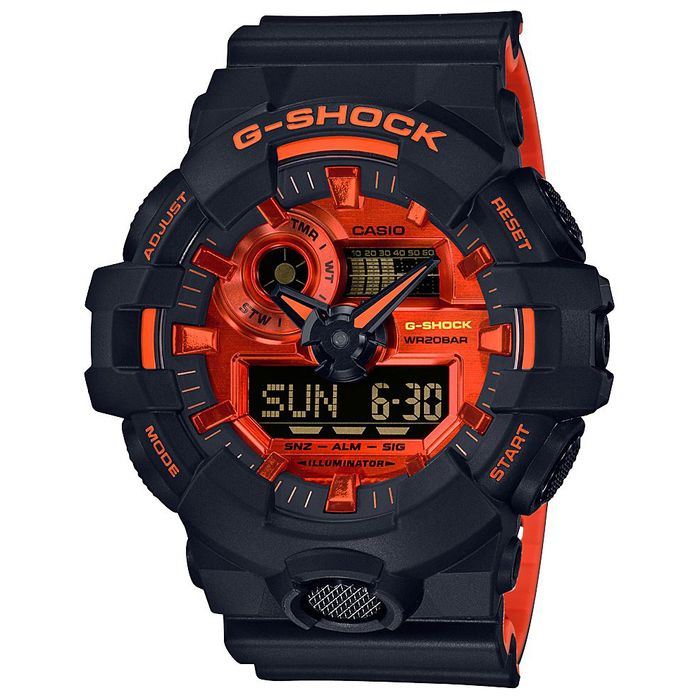 Relógio CASIO G-SHOCK masculino laranja GA-700BR-1ADR - aconfianca