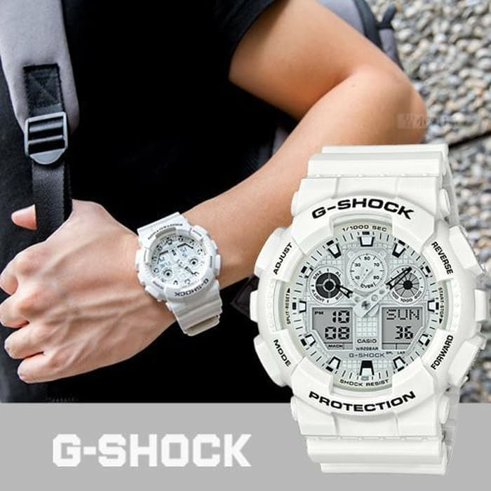 Relógio CASIO G-SHOCK masculino anadigi GA-100MW-7ADR - aconfianca