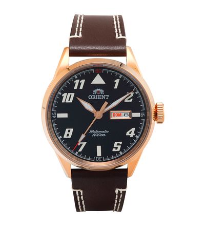 Relógio ORIENT masculino automático couro 469RP001 P2MB - aconfianca