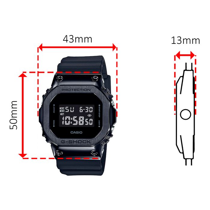 Relógio CASIO G-SHOCK masculino digital preto GM-5600B-1DR