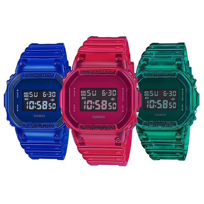 Relógio CASIO G-SHOCK unissex digital azul DW-5600SB-2DR