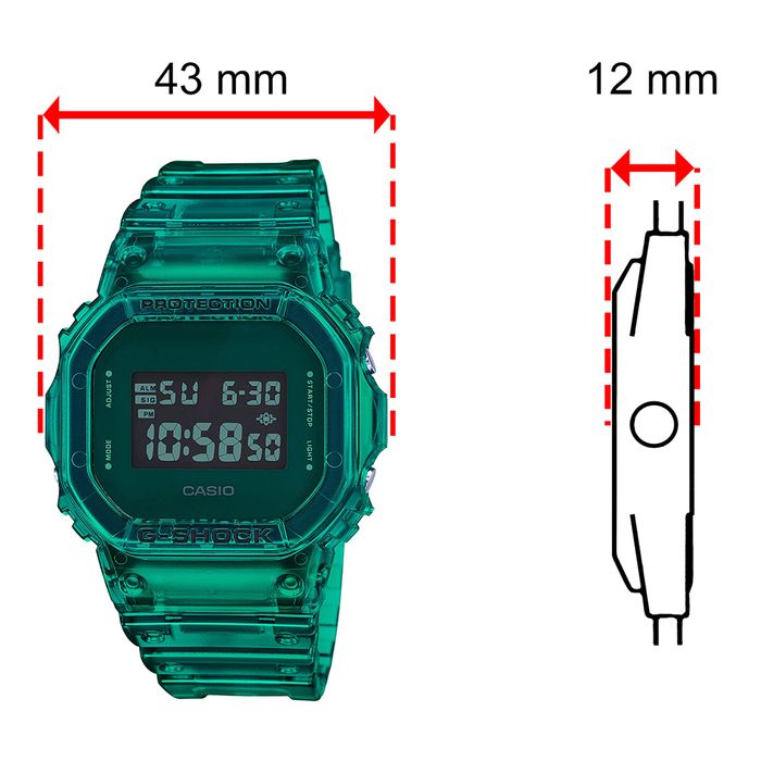 Relógio CASIO G-SHOCK unissex digital verde DW-5600SB-3DR - aconfianca