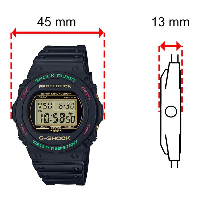 Relógio CASIO G-SHOCK masculino digital preto DW-5700TH-1DR
