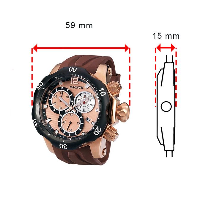 Relógio Magnum MA33399Z Rosê/Marrom - Compre Agora