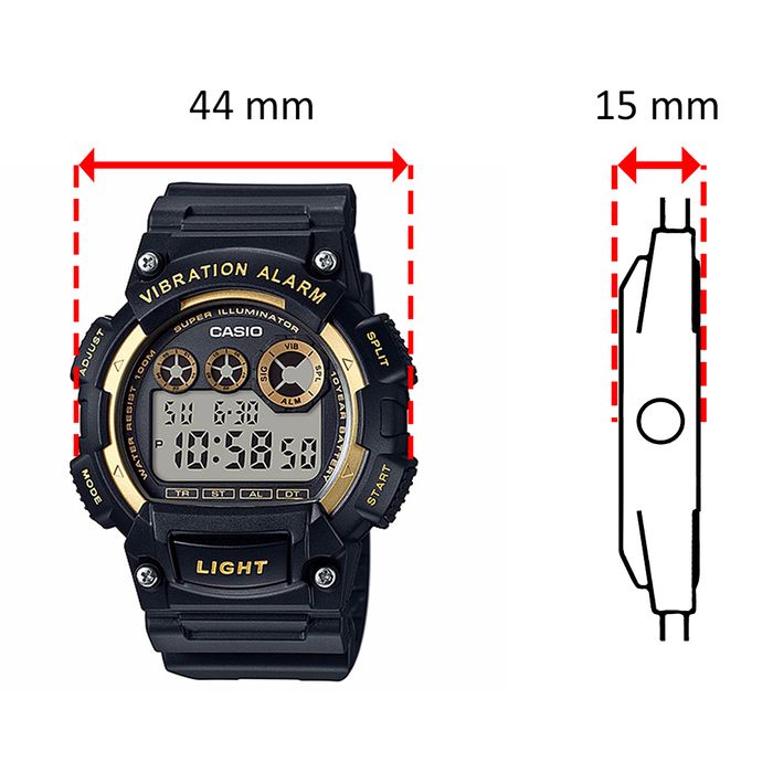 Relógio CASIO masculino digital W-735H-1A2VDF - aconfianca