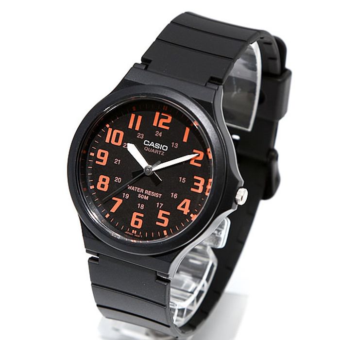 その他 CASIO LOOPY Relógio CASIO masculino preto laranja MW-240-4BVDF - aconfianca