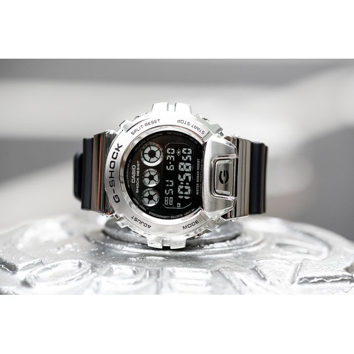 Relógio CASIO G-SHOCK masculino aço prata GM-6900-1DR - aconfianca