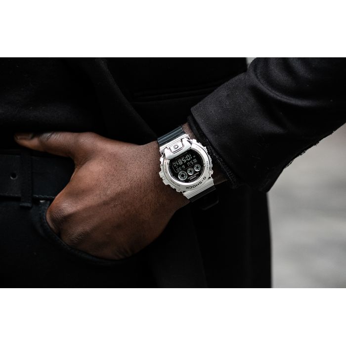 Relógio CASIO G-SHOCK masculino aço prateado GM-6900-1DR - aconfianca