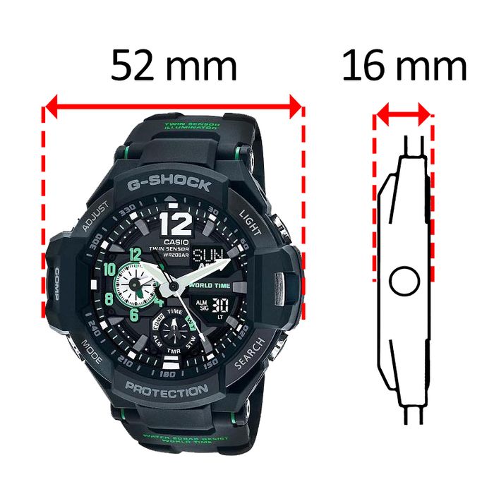 Relógio CASIO G-SHOCK GravityMaster masculino GA-1100-1A3DR
