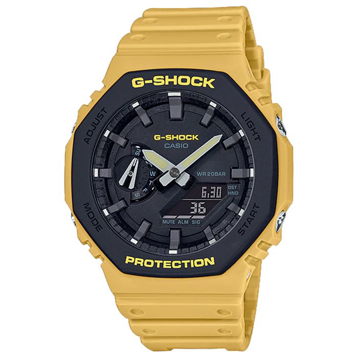 Relógio CASIO G-SHOCK unissex anadigi amarelo GA-2110SU-9ADR