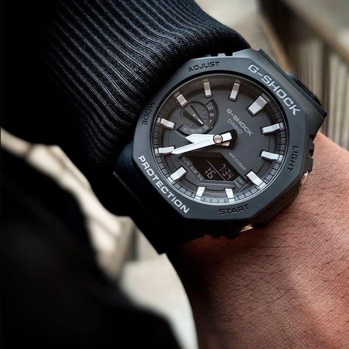 Relógio CASIO G-SHOCK unissex anadigi preto GA-2100-1ADR - aconfianca