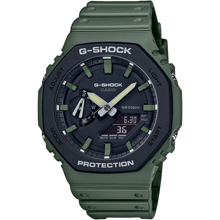 Relógio CASIO G-SHOCK masculino anadigi verde GA-2110SU-3ADR