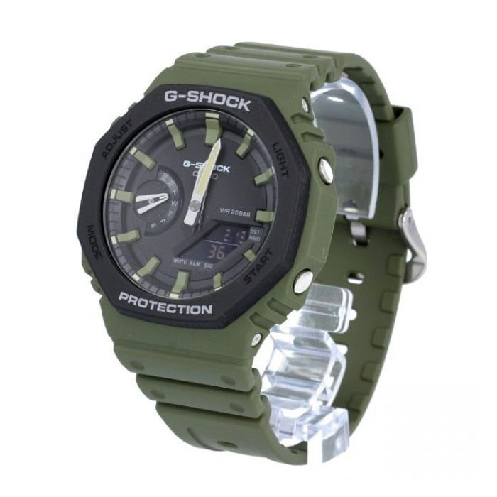 Relógio CASIO G-SHOCK masculino anadigi verde GA-2110SU-3ADR