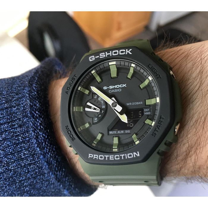 Relógio CASIO G-SHOCK masculino anadigi verde GA-2110SU-3ADR
