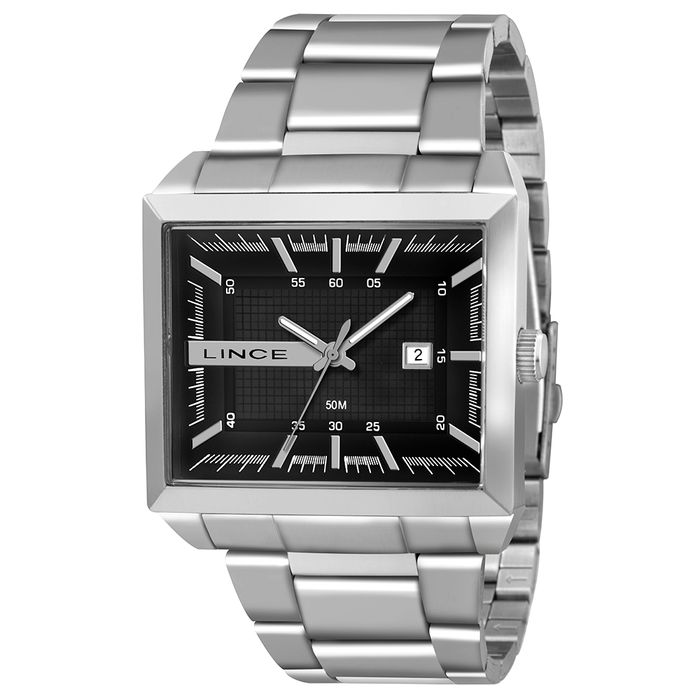 Relógio LINCE masculino quadrado prata MQM4267L P1SX - aconfianca