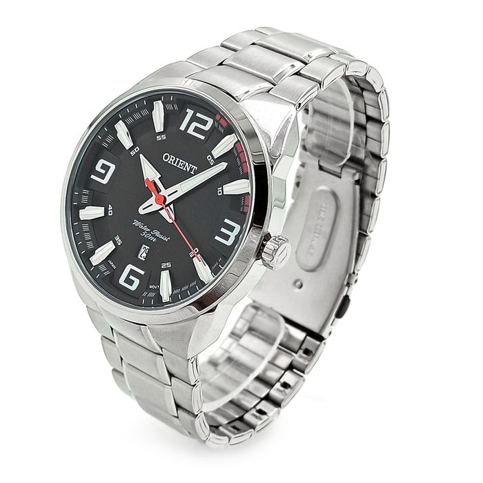 Relógio ORIENT masculino analógico prata preto MBSS1359 P2SX