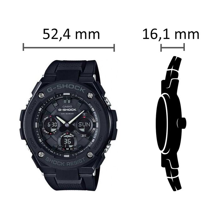 Relógio CASIO G-SHOCK masculino preto GST-S100G-1BDR - aconfianca