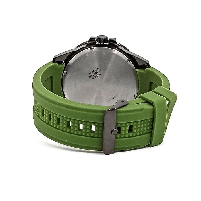 フェイクグリーン Relógio TECHNOS masculino preto silicone verde 2115MTJ/8P - aconfianca