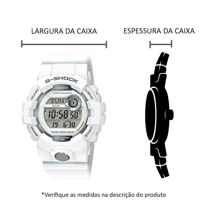 Relógio CASIO G-SHOCK unissex branco digital GBD-800-7DR - aconfianca