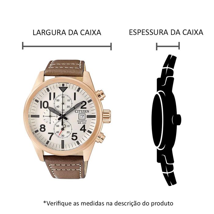 Relógio CITIZEN masculino rosê couro AN3623-02A TZ31178E - aconfianca