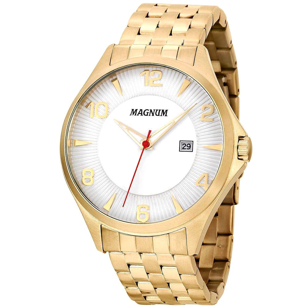 Relógio MAGNUM masculino analógico dourado MA32381H - aconfianca