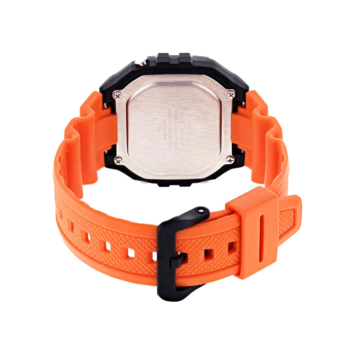 Relógio CASIO Illuminator masculino laranja W-218H-4B2VDF - aconfianca