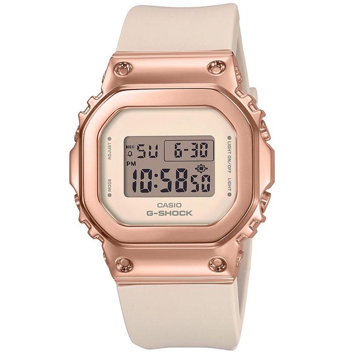 Relógio CASIO G-SHOCK feminino rosê espelhado GM-S5600PG-4DR