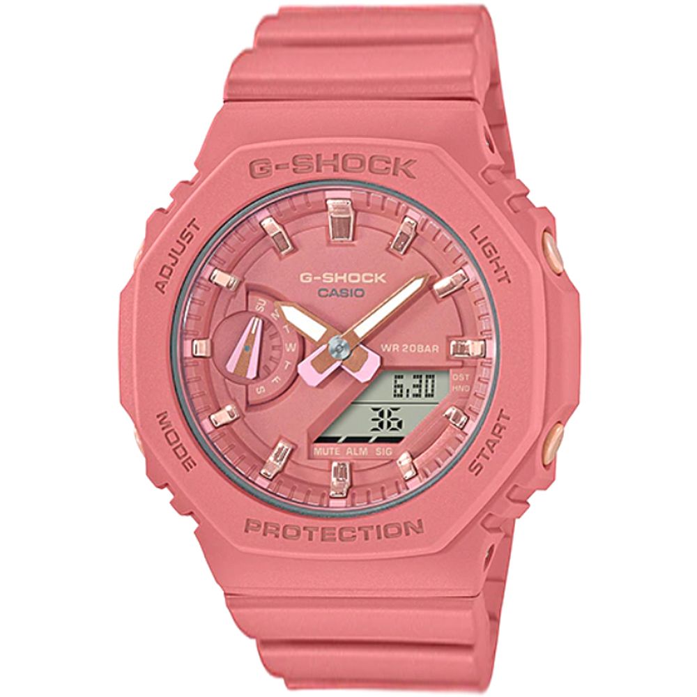 Relógio CASIO G-SHOCK feminino anadigi rosa GMA-S2100-4A2DR - aconfianca