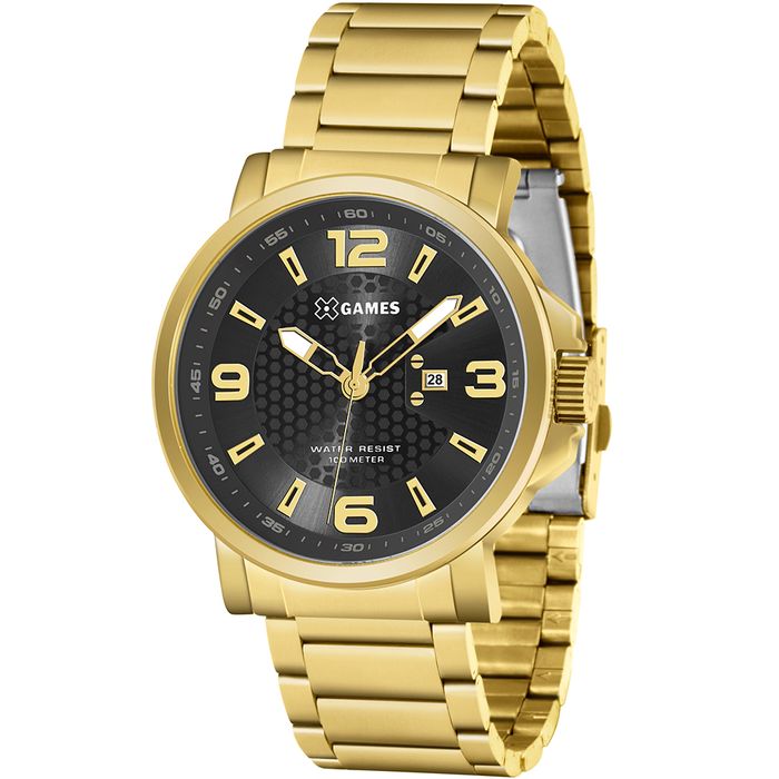 Relógio X GAMES masculino analógico dourado XMGS1029 P2KX - aconfianca
