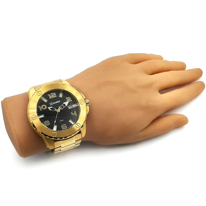 Relógio X GAMES masculino dourado preto XMGS1026 P2KX - aconfianca