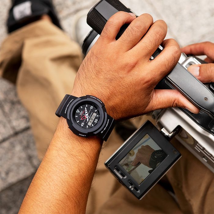 Relógio CASIO G-SHOCK masculino anadigi preto AW-500E-1EDR