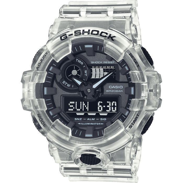 Relógio CASIO G-SHOCK masculino transparente GA-700SKE-7ADR