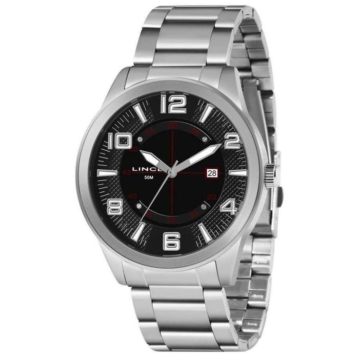 Relógio LINCE masculino prata preto MRM4695L P2SX - aconfianca