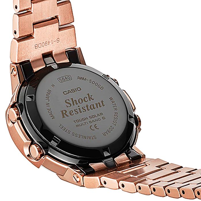Relógio CASIO G-SHOCK masculino anadigi rosê AWM-500GD-4ADR