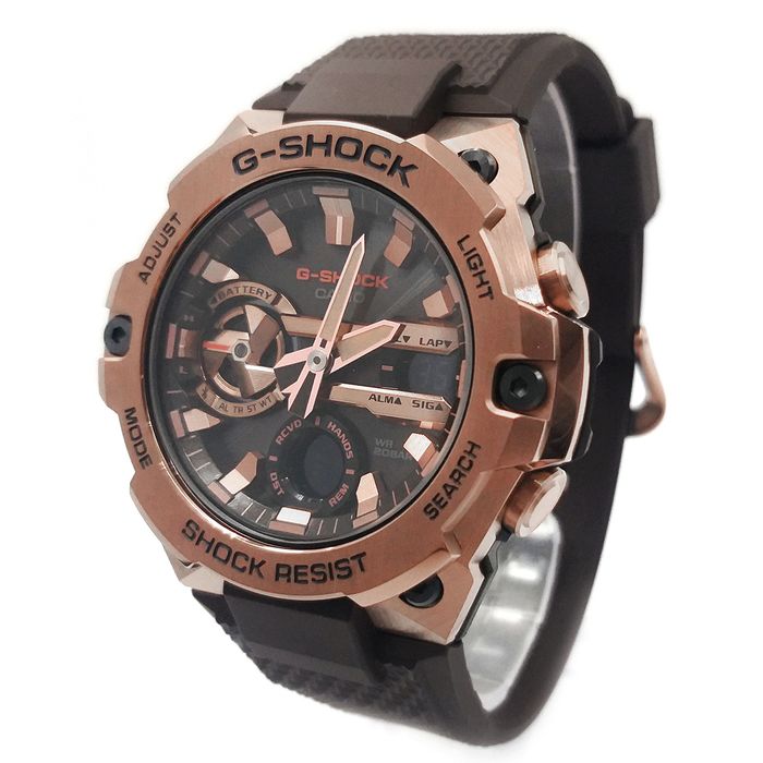 Relógio CASIO G-SHOCK G-Steel rosê marrom GST-B400MV-5ADR - aconfianca