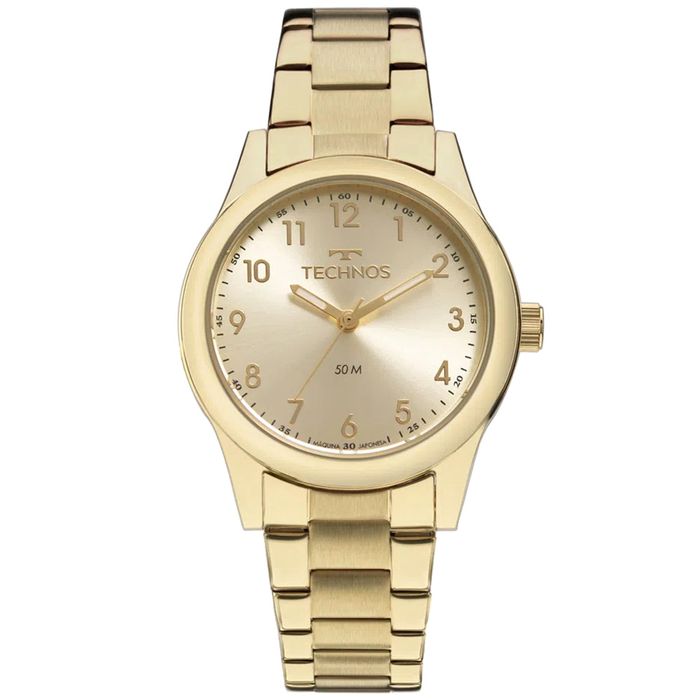 Relógio TECHNOS feminino dourado aço 2035MKM/1X - aconfianca