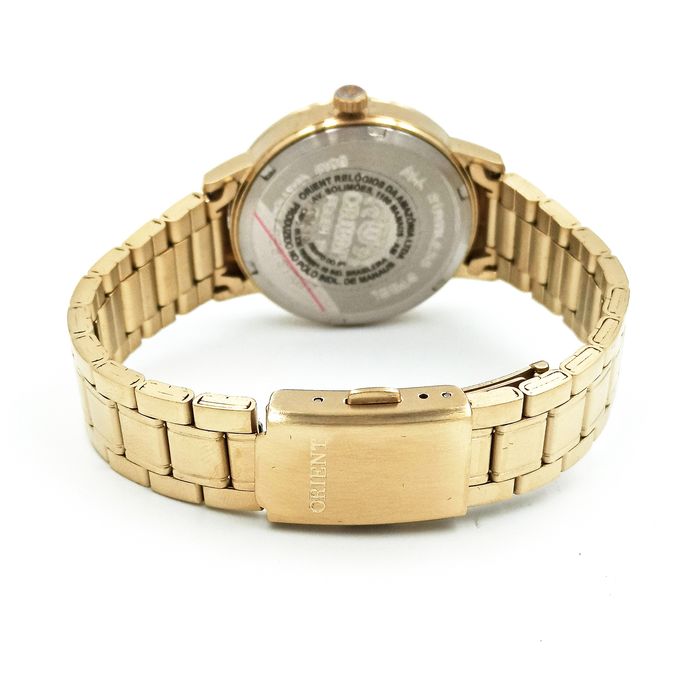 Relógio ORIENT unissex dourado analógico FGSS1198 C2KX - aconfianca