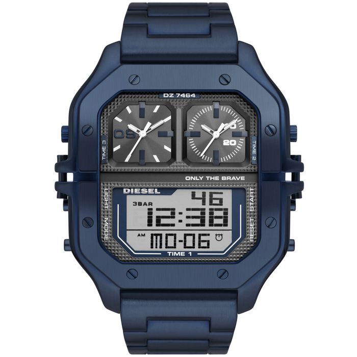 Relógio DIESEL Clasher masculino anadigi azul DZ7464B1 G2DX