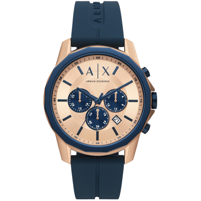 Relógio ARMANI EXCHANGE masculino rosê azul AX1730B1 R1DX aconfianca